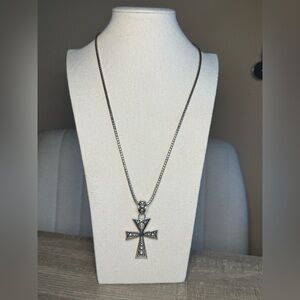 BA Suarti Bali Moonstone Cross Pendant Sterling Silver 925
